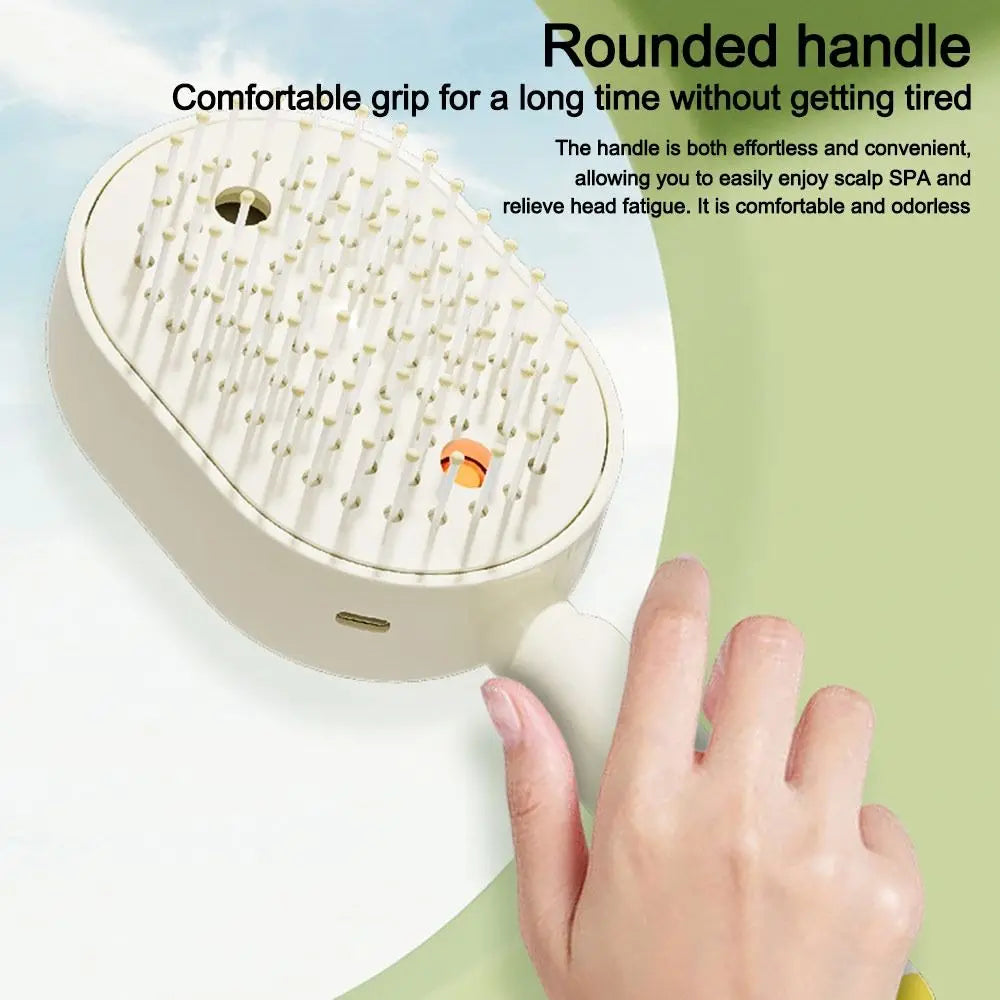 New Electric Hair Care Spray Massage Comb Anti-static Self-cleaning Spray Airbag Combs Hair Oil Applicator Women Girls